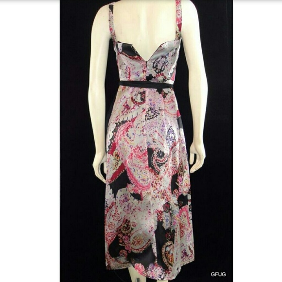 SOLD Kay Unger Silk Fit n Flare Art Print Dress - Picture 5 of 6